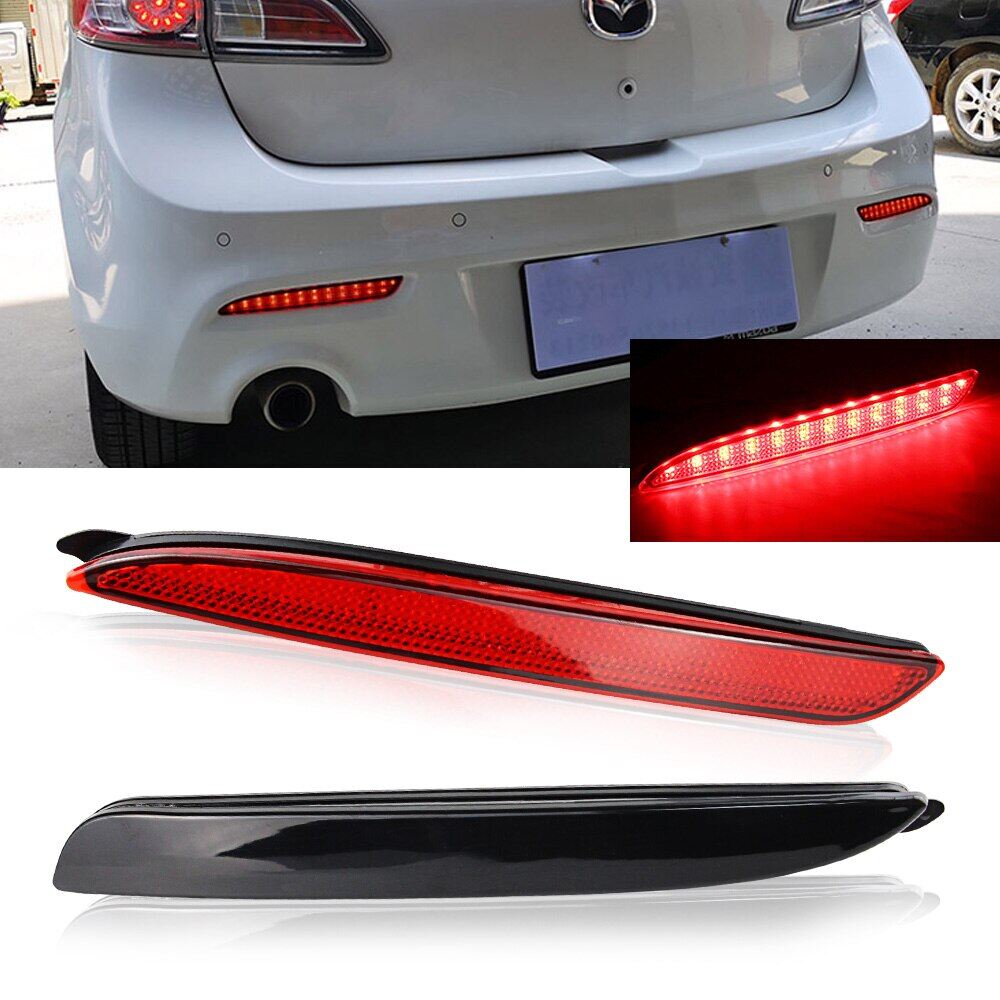 Led xe phản xạ đèn thắng hậu cho mazda 3 2010 2011 2012 2013 2014 2015 hãm xung phía sau cảnh báo đèn sương mù essories 2 cái