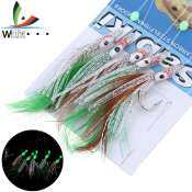 Weihe 5Pcs Luminous Octopus Fishing Lures for Night Fishing