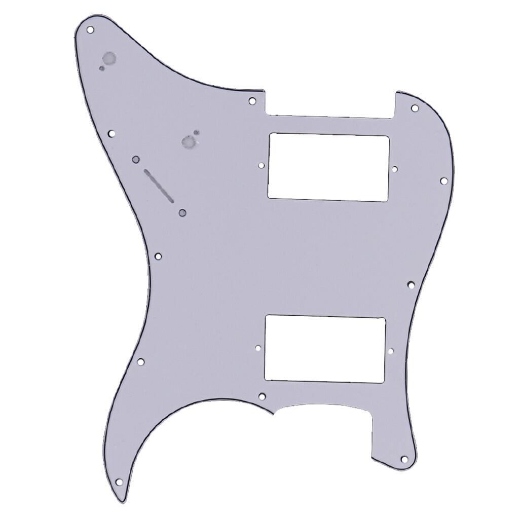 HH 11-Hole Electric Guitar Pickguard Pick Guard for ST/Sq Style Guitar Parts, 3Ply White
