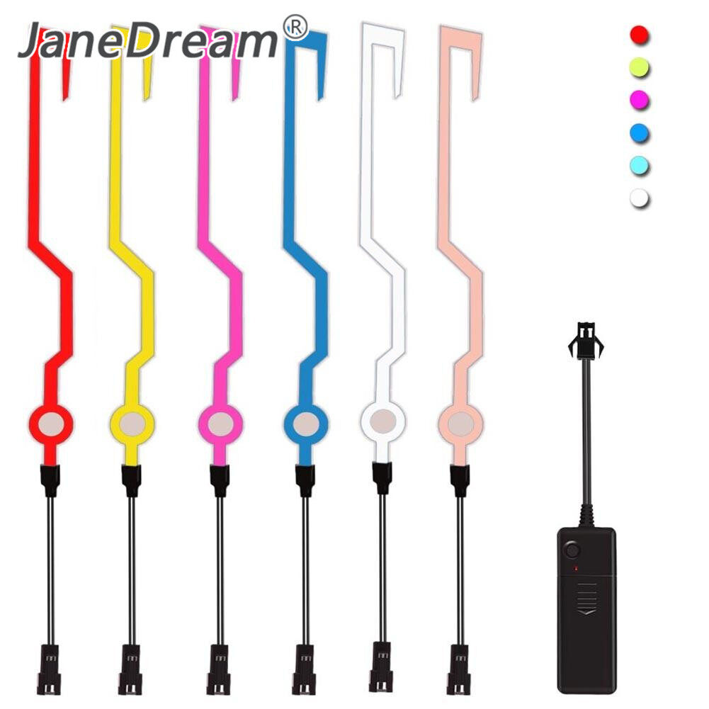 Janedream 2 cái đèn Led Mũ bảo hiểm xe máy Kit Mũ bảo hiểm đi xe ban đêm tín hiệu nhấp nháy Sọc Hình dán ở quán bar