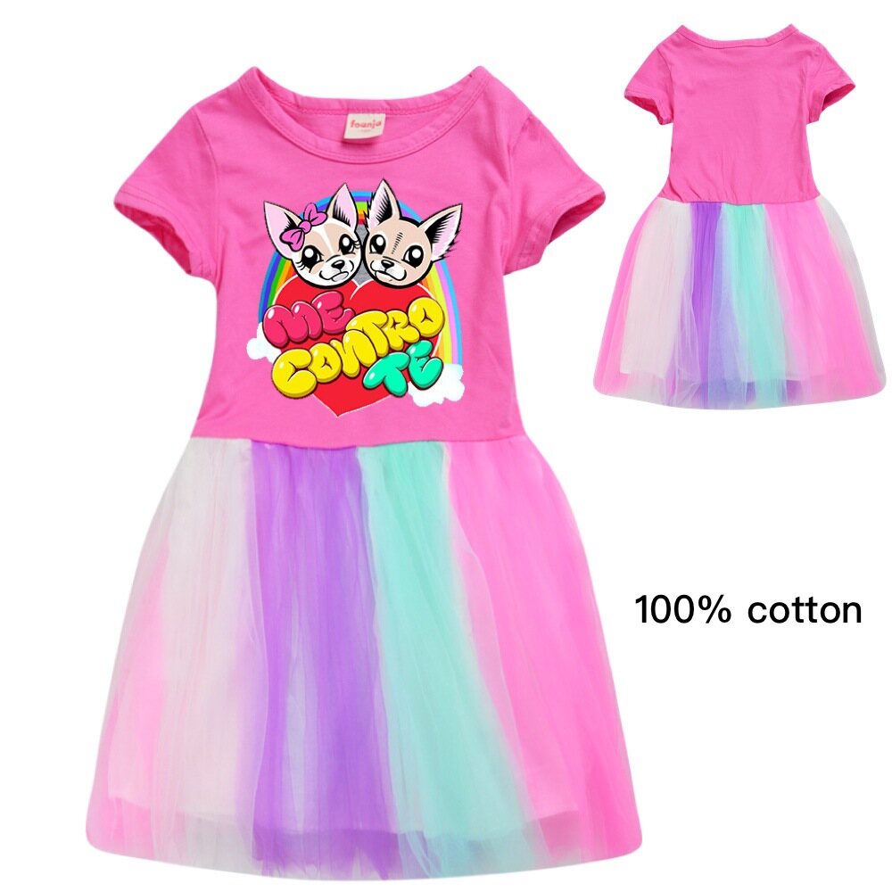 Me Contro Te Baby Girls Gauze A-Line Princess Dress Cotton Summer Short-sleeved Dress CH658 Summer Fashion Cute Tunic Party Birthday Dresses