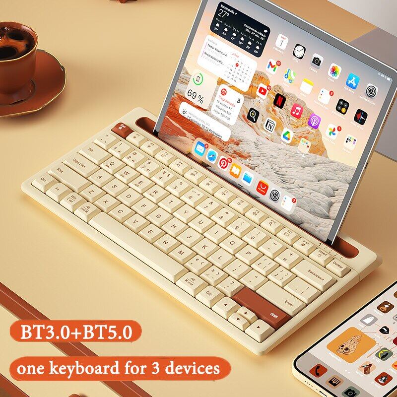 Jomaa mute bàn phím bluetooth nhỏ gọn mới bàn phím kép bàn phím bluetooth 79 phím di động bàn phím chơi game không dây công thái học cho máy tính xách tay máy tính bảng máy tính ipad apple mac