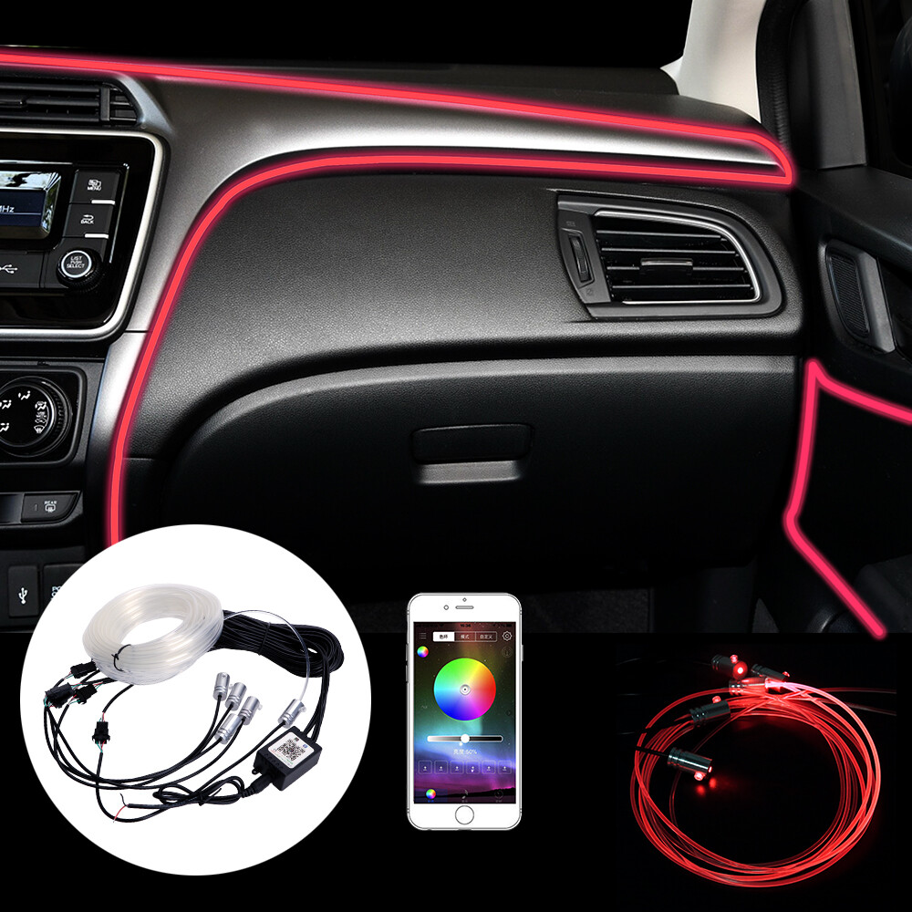 Dải đèn LED RGB nội thất ô tô dài khoảng 6m tiêu thụ điện năng thấp - INTL