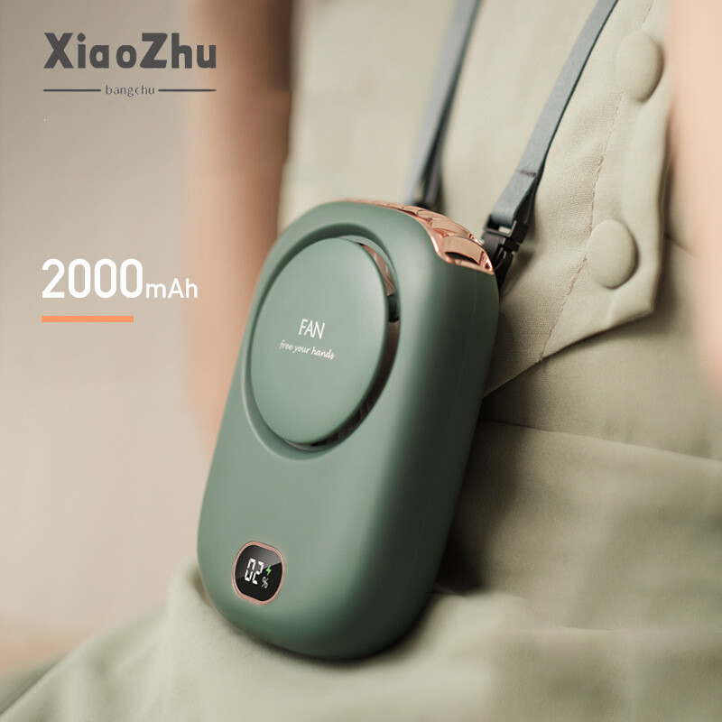 Xiaozhubangchu quạt đeo cổ quạt không lá treo eo usb gió mạnh treo cổ quạt nhỏ