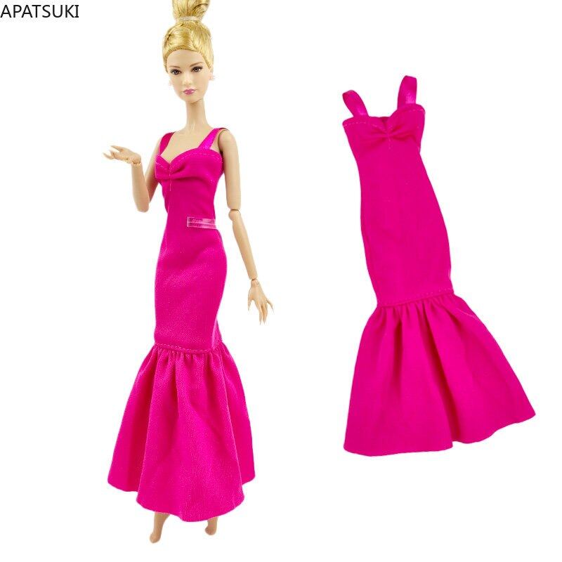 Màu hồng rực rỡ Thời Trang váy cho Búp bê Barbie Quần áo búp bê Trang Phục
