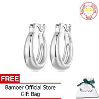 BAMOER 925 Sterling Silver Needle Post Simple Earrings For Women Fashion Jewelry Ear Clips Gift