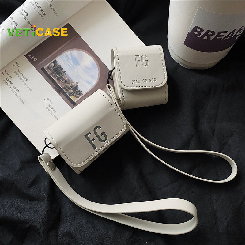 Fg Thương hiệu bán chạy Tai nghe trường hợp đối với Apple Airpod Pro AirPods 1 2 3 da mới PU mềm Bìa headphone AirPods vỏ Pouch Phụ kiện bảo vệ AirPod grey