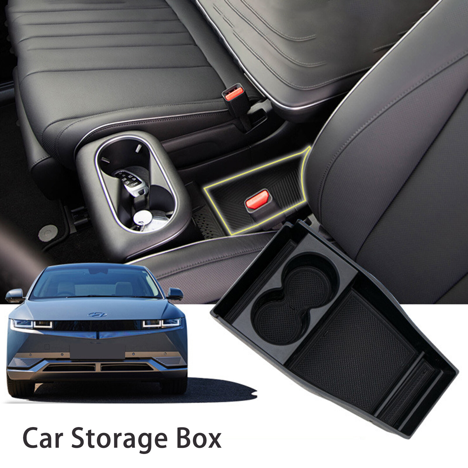 zeibbh Car Storage Box for Ioniq5 Car Storage Box for Ioniq5 Ioniq 5 Car Storage Box Durable Heat Resistant Easy to Clean Oem Fit