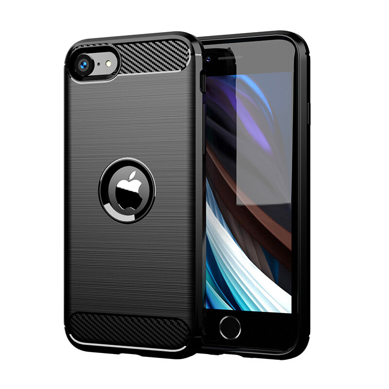 Dành Cho iPhone 6 Plus 6S Plus 7 Plus 8 Plus SE 2020 Ốp Điện Thoại Ốp Họa Tiết Sợi Carbon Chải Ốp Điện Thoại Chống Sốc TPU Ốp Silicon Mềm