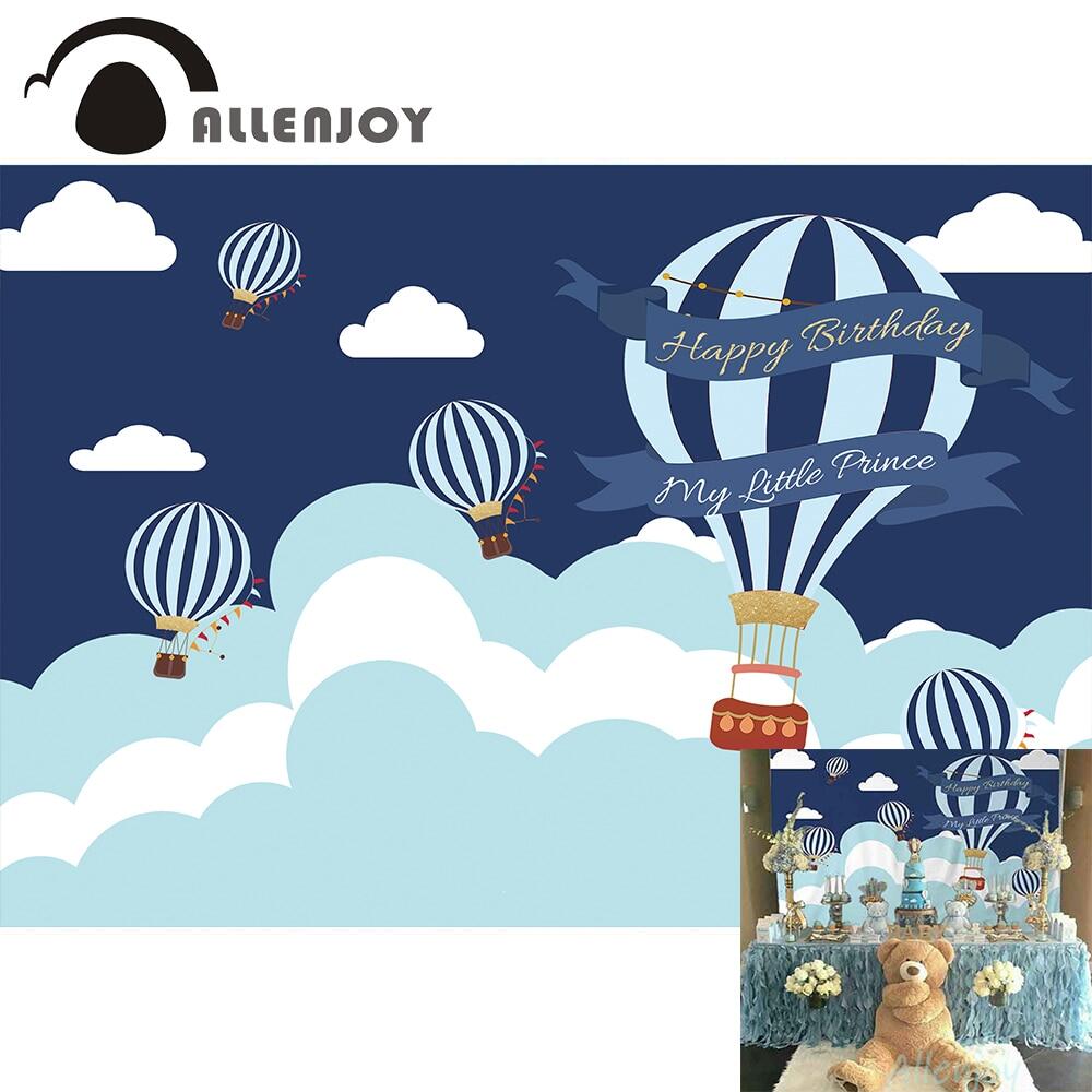 pouyoux Allenjoy trẻ em nền cho chúc mừng sinh nhật Hoàng tử bé khinh khí cầu Backdrop trẻ sơ sinh tùy chỉnh photocell