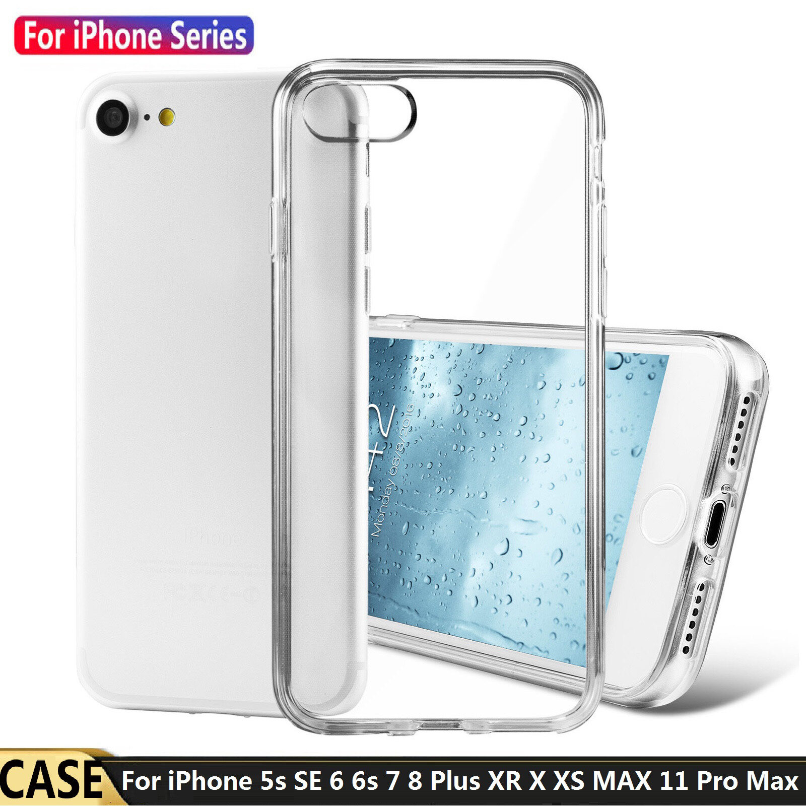 Ốp điện thoại trong suốt Tương thích với iPhone 6 6S 7 8 Plus XR x XS max 11 12 12min 12pro Max Ốp trong suốt pha lê ốp nhựa TPU mềm lai