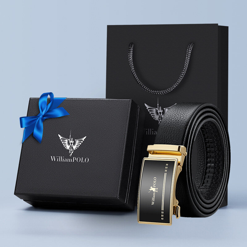Paul belt men's automatic buckle leather high-end belt youth casual Korean version of the first layer pure leather pants belt tide ราคา 3,783 บาท*ส่งฟรี
