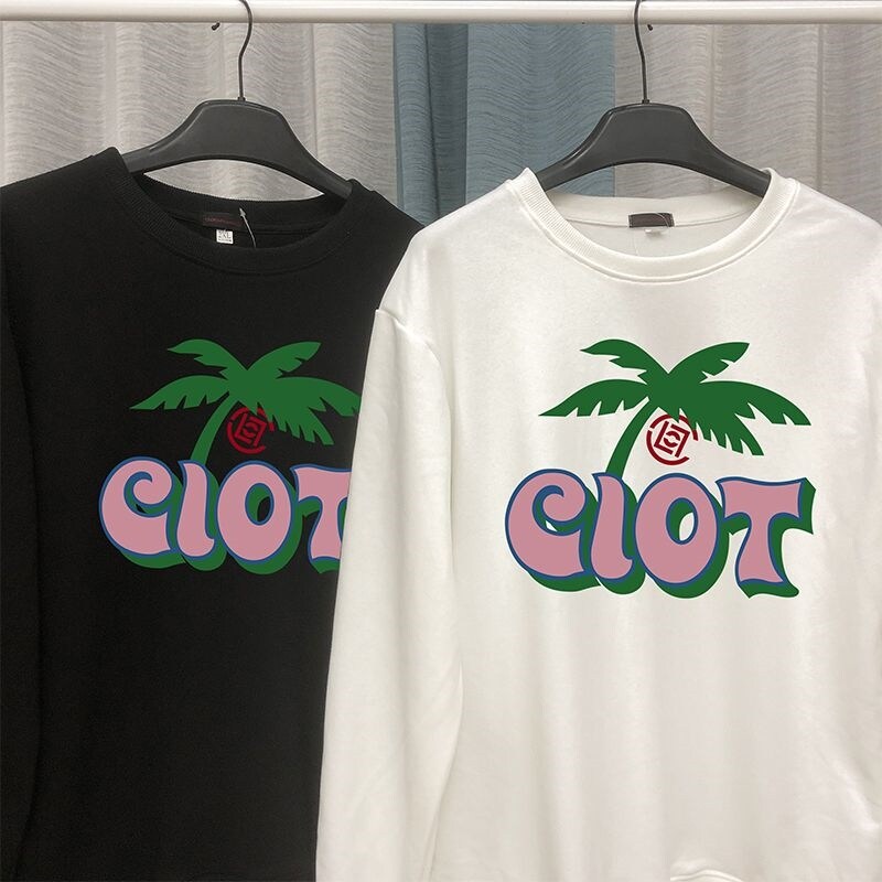 Mùa thu và mùa đông nam và nữ áo len cổ tròn cotton nguyên chất hợp thời trang thương hiệu cục máu đông Edison chen lễ hội âm nhạc dâu tây EU đôi áo thun