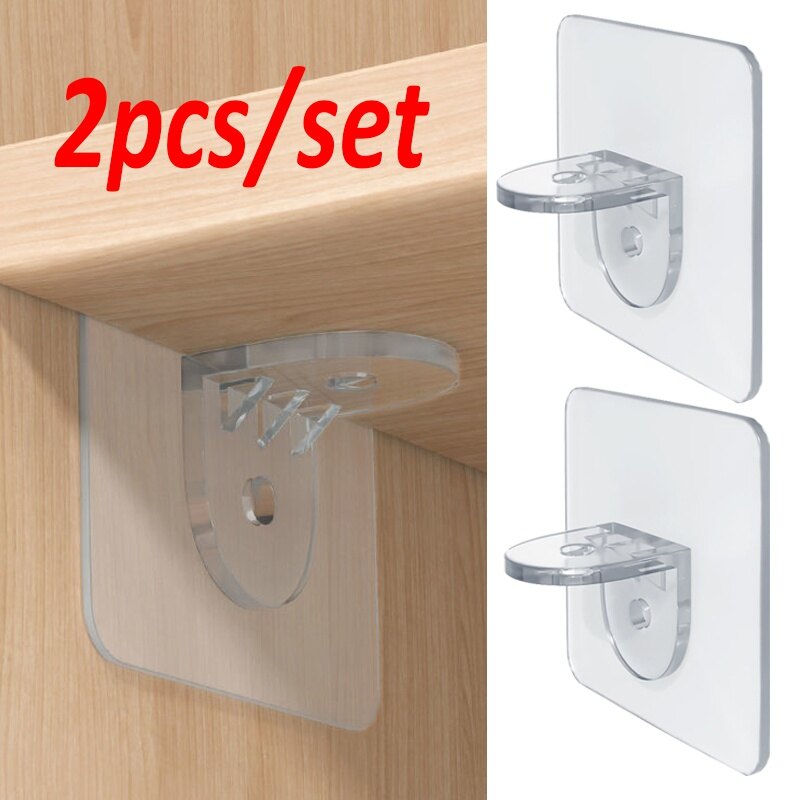 2 Móc đỡ tủ/kệ có keo dán chắc chắn thích hợp cho nội thất - INTL