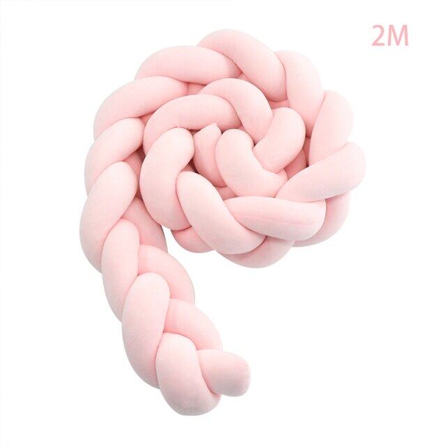 2M/3M เบาะรองนุ่มเด็กถักกันชน Knotted Plush ตกแต่งป้องกันเนอสเซอรี่ของขวัญหมอนสำหรับทารกแรกเกิด