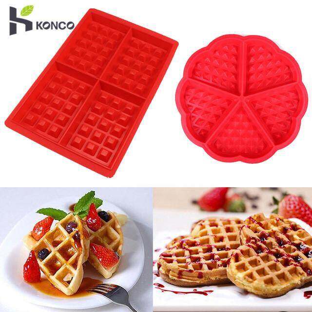 Konco Silicone Cake Mould Waffle Mould Bakeware DIY Modle Kitchen Cooking Cake Makers Tool DIY Chocolate Waffle Modle Kitchen Cooking Cake Makers Tool Kitchen Accessories ราคา 35 บาท*ส่งฟรี