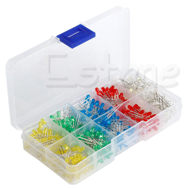 500 chiếc đèn led 3mm, điốt phân loại màu xanh dương đỏ vàng trắng, tự làm kit mới