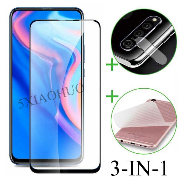 (3 Trong 1) Dành Cho OPPO Reno 3 / Reno 3 Pro Miếng Dán Kính Cường Lực Toàn Màn Hình + Mặt Sau Bằng Sợi Carbon + Phim Ống Kính Máy Ảnh