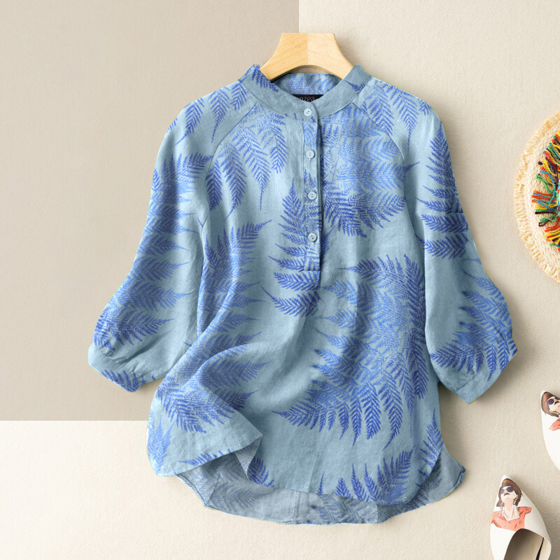 ZANZEA Áo Cánh Dáng Rộng Tay Lỡ In Họa Tiết Thường Ngày Cho Nữ Áo Sơ Mi Đi Biển Phong Cách Boho