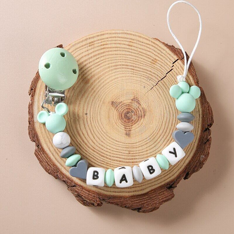 1pc Personalized Baby Silicone Pacifier Chain Handmade Silicone Beads