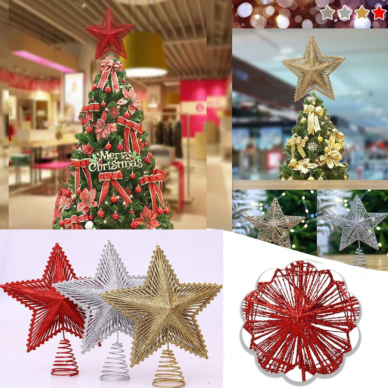Product photo of Glitter Hollow Wire Star Tree Topper (gold) from its Lazada listing