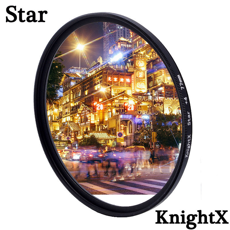 Knightx ดาวสายดาวกรอง 4 6 8 piont ริ้วผลสำหรับ Canon Nikon โซนี่ Fujifilm DSLR แสงสี D600 D3300 อุปกรณ์ถ่ายภาพ 24-105 200D 49 มิลลิเมตร 52 มิลลิเมตร 55 มิลลิเมตร 58 มิลลิเมตร 62 มิลลิเมตร 67 มิลลิเมตร 72 77 มม.