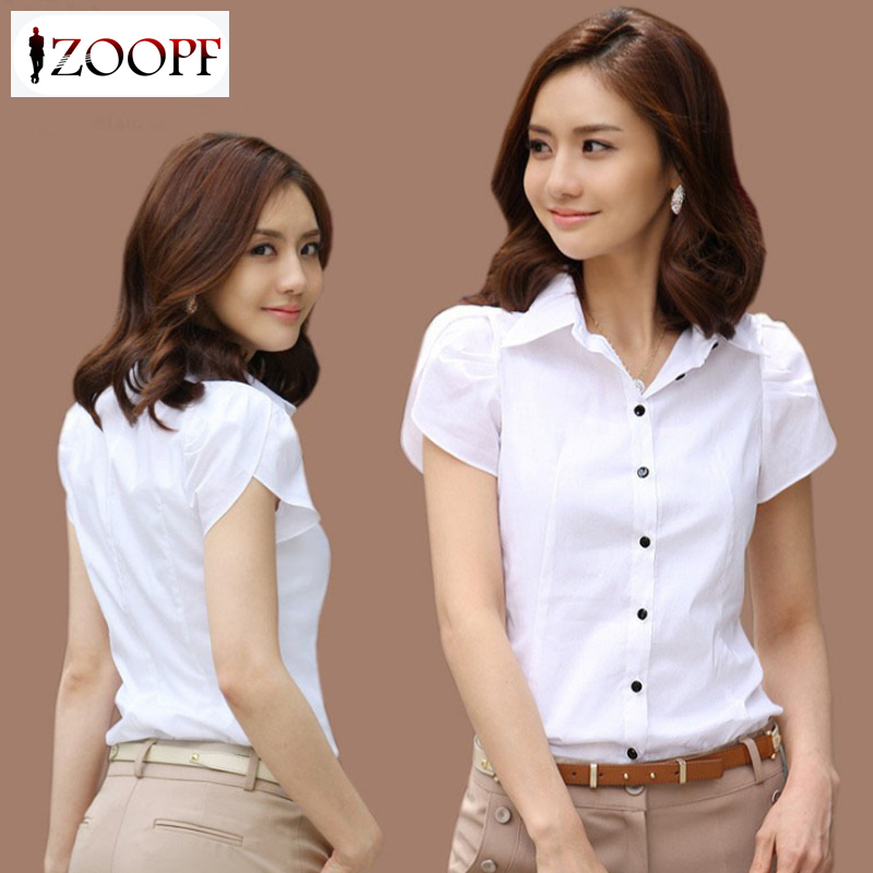 white collared short sleeve shirt womens