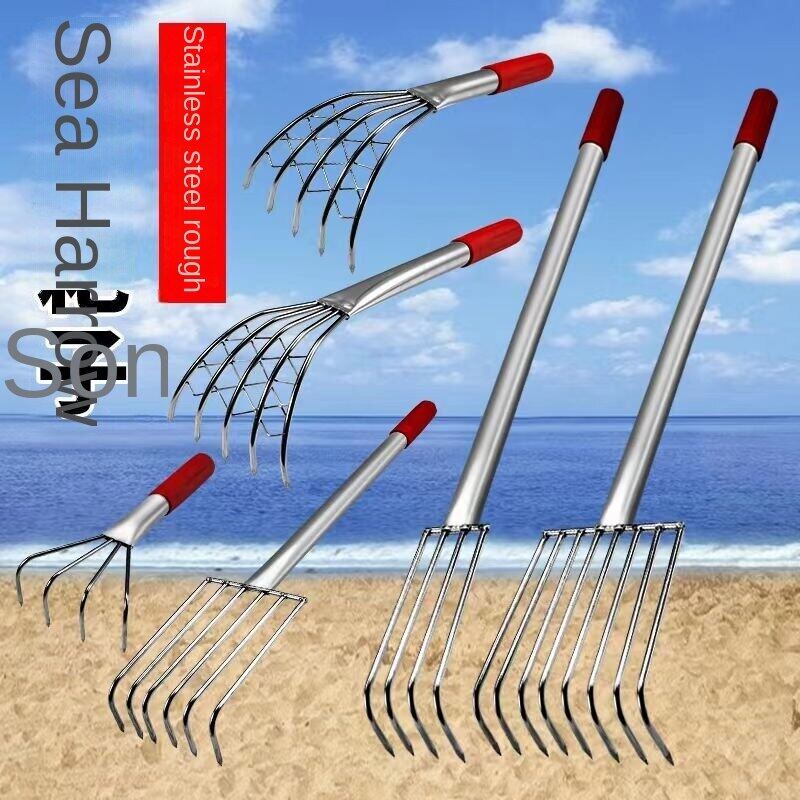 Clam Rake Conch Garden With Net Tool Claw Beach Accessories Shell Home