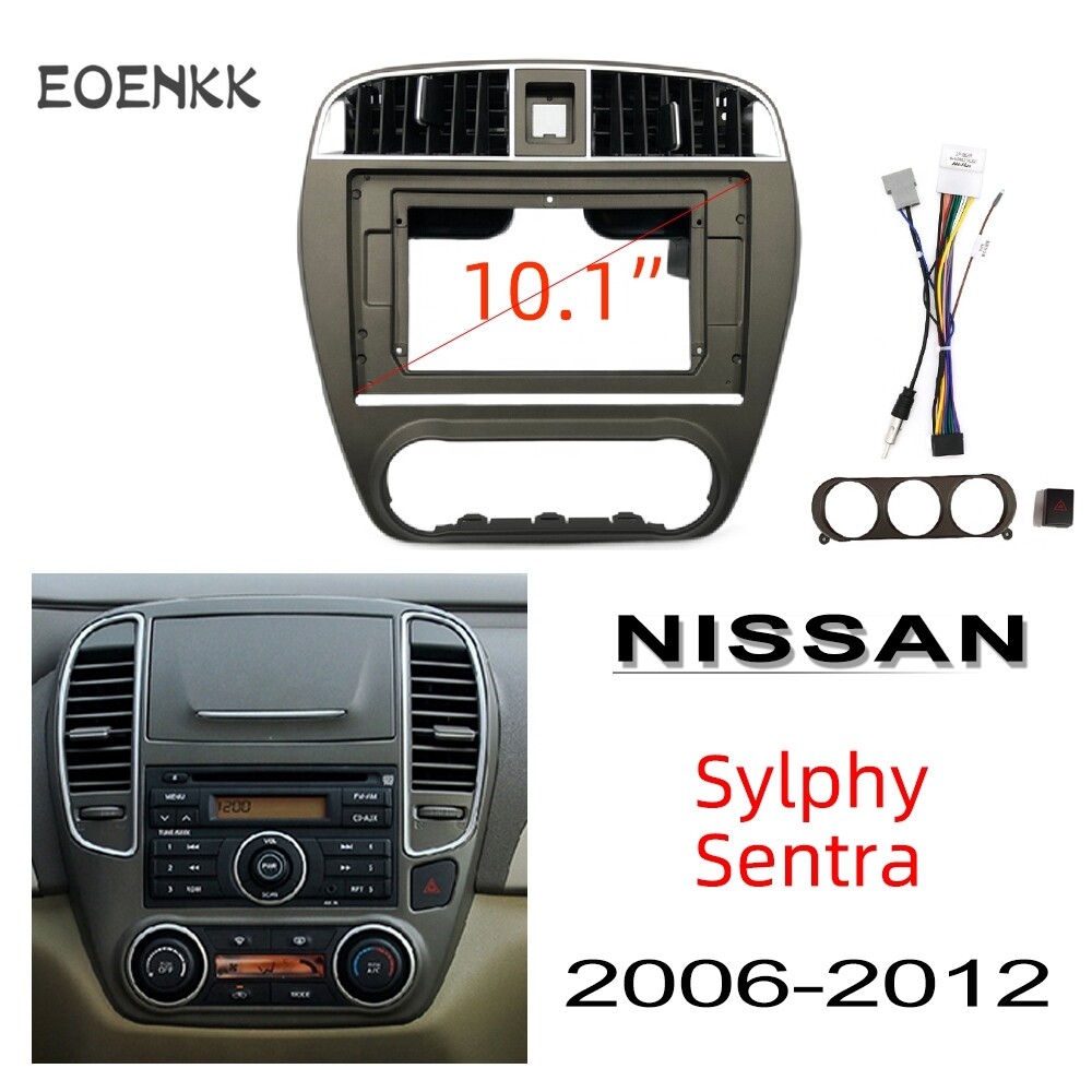 Honxun 10.1" Android Car Audio 2din stereo casing Fascia radio frame for Nissan Sylphy Sentra 2006-2012 dashboard center panel mount installation Kit ราคา 798 บาท*ส่งฟรี