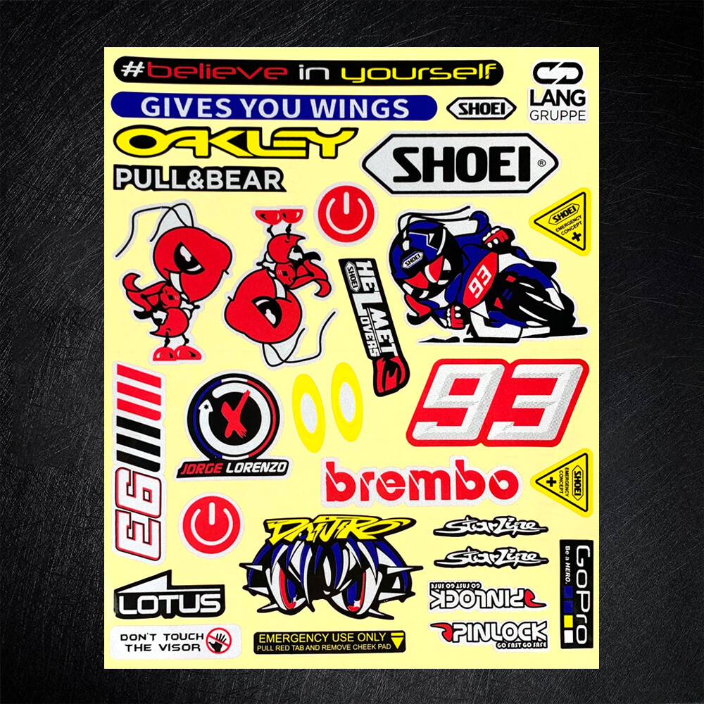 Shoei miếng dán mũ bảo hiểm 93 red ant brembo gopro miếng dán mũ bảo hiểm đạp xe miếng dán sửa đổi trang trí mũ bảo hiểm miếng dán chống nắng chống nước đề can