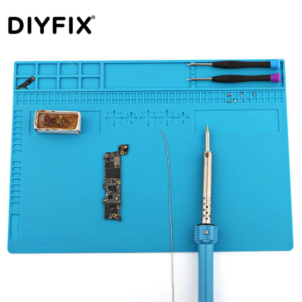 DIYFIX Tấm Lót Trạm Khí Nóng Để Bàn Cách Nhiệt Chịu Nhiệt Tấm Silicon Mềm Dụng Cụ Sửa Chữa Hàn BGA Điện Thoại Di Động Tự Làm