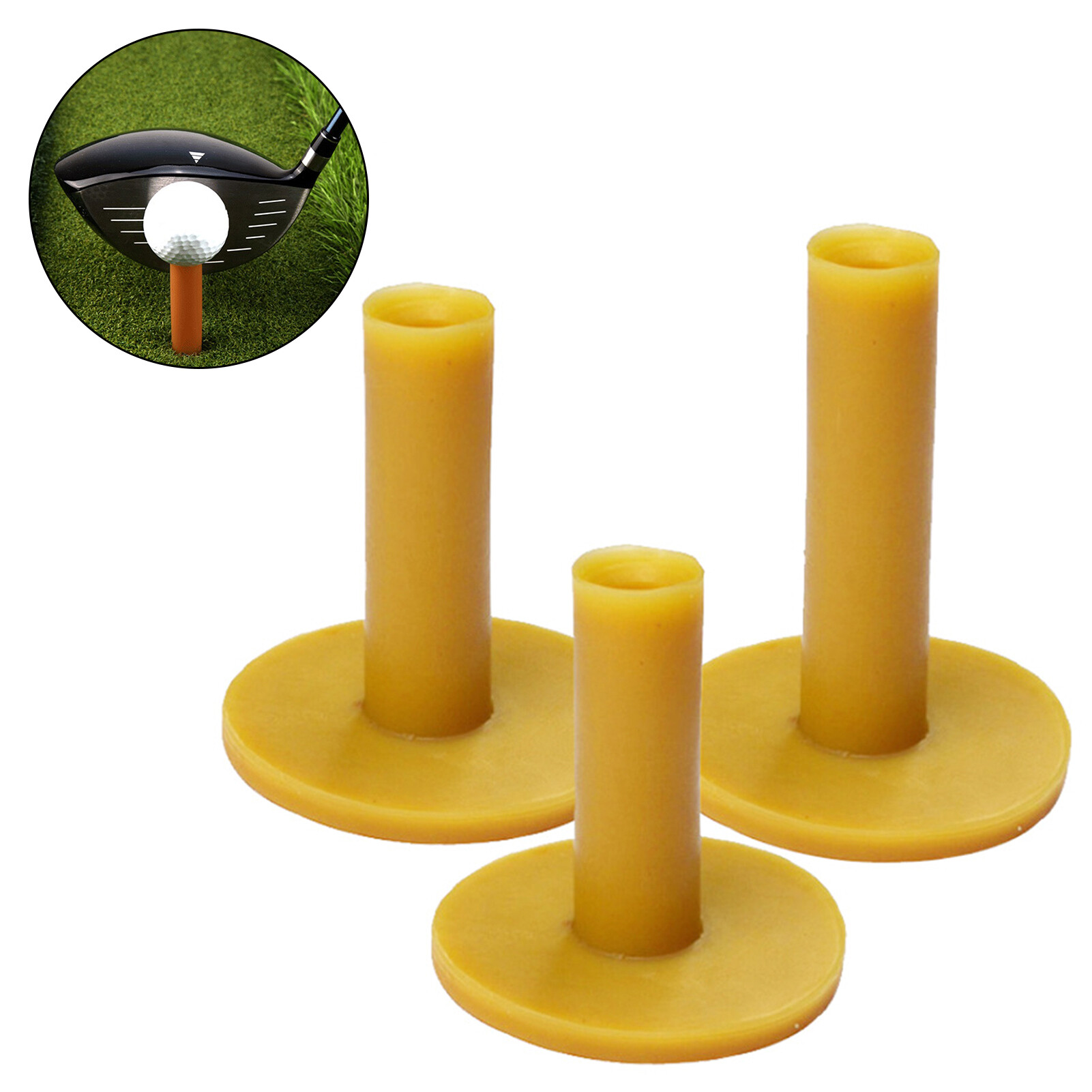 Golf Tees Durable Eco-friendly Lightweight Yellow Rubber Golf Tees for Driving Range Universal Golf Rubber