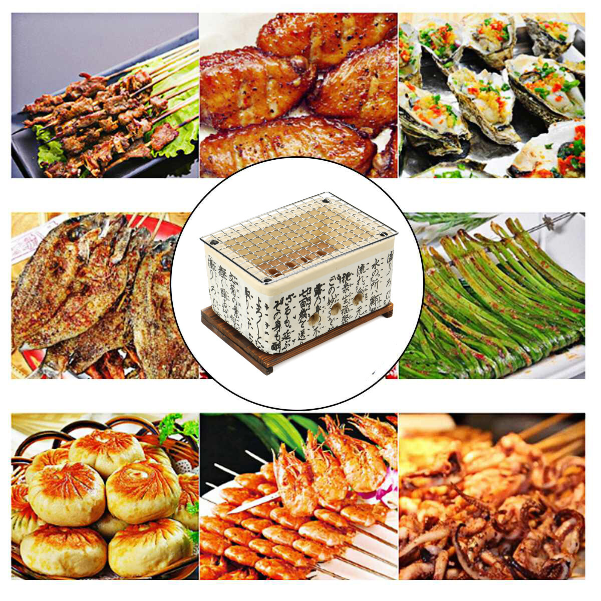 Generic 2 Sizes Japanese BBQ Grill Charcoal Grill Aluminium Alloy