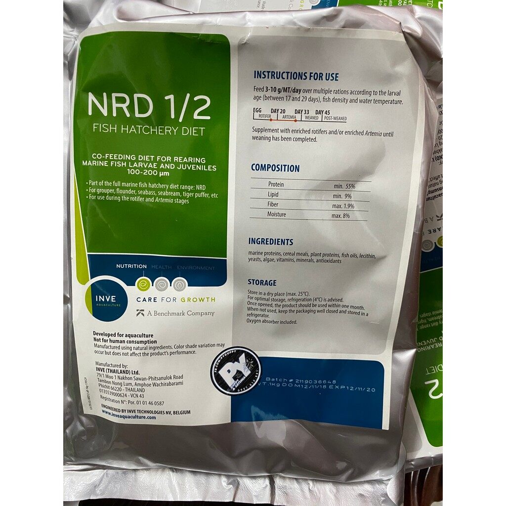 Cám Nhập Thái Inve NRD 1/2 Dành Cho Cá Con Và Cá Lớn ( Hủ 500 Gram và hủ 1kg )(NRD 2/3-200gram)