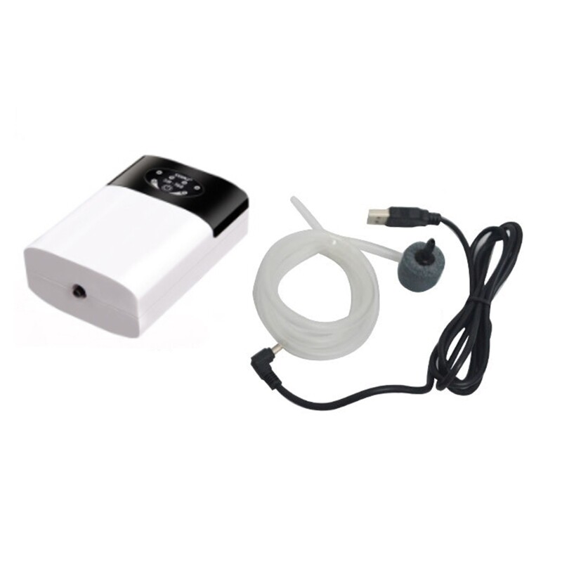 Bơm Oxy Không Ồn Có Thể Sạc Lại Bên Trong Bể Cá, Bể Rùa Cổng Sạc USB Tích Hợp Máy Bơm Không Khí Bể Cá Di Động