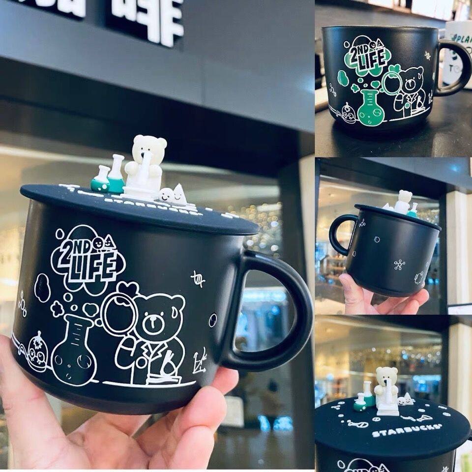 Cốc Starbuck Cốc Gấu 2021 Cốc Gốm Phòng Thí Nghiệm Bảo Vệ Môi Trường Chịu Nhiệt Cốc Cà Phê Đen Hoạt Hình [Hàng Mới Về]