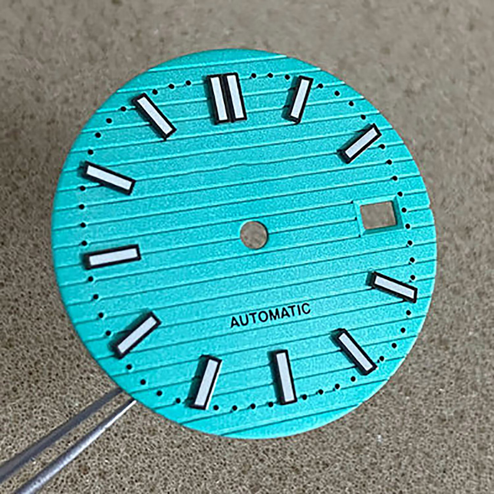 Đồng hồ mặt đồng hồ 30.5mm kim đồng hồ dạ quang màu xanh lá cây cho đồng hồ nh35 nh36 chuyển động với logo s