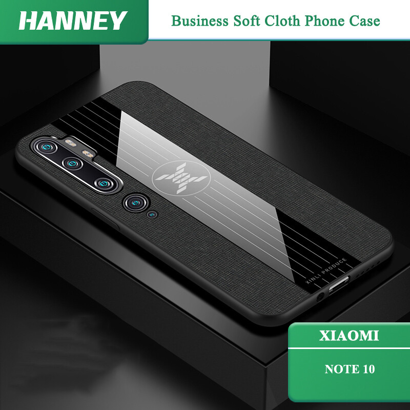 Hanney cho Xiaomi Mi Note 10 Vỏ điện thoại kinh doanh lưng vải mềm Bìa Ốp chống sốc (nhẫn chủ không bao gồm) XL-02