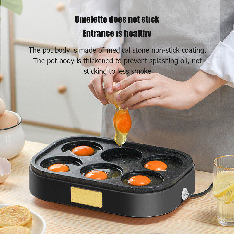 Máy làm bánh hamburger trứng điện chảo rán chống dính 220v nồi nấu trứng ốp la máy làm bánh crepe máy làm bữa sáng bánh kếp phích cắm eu