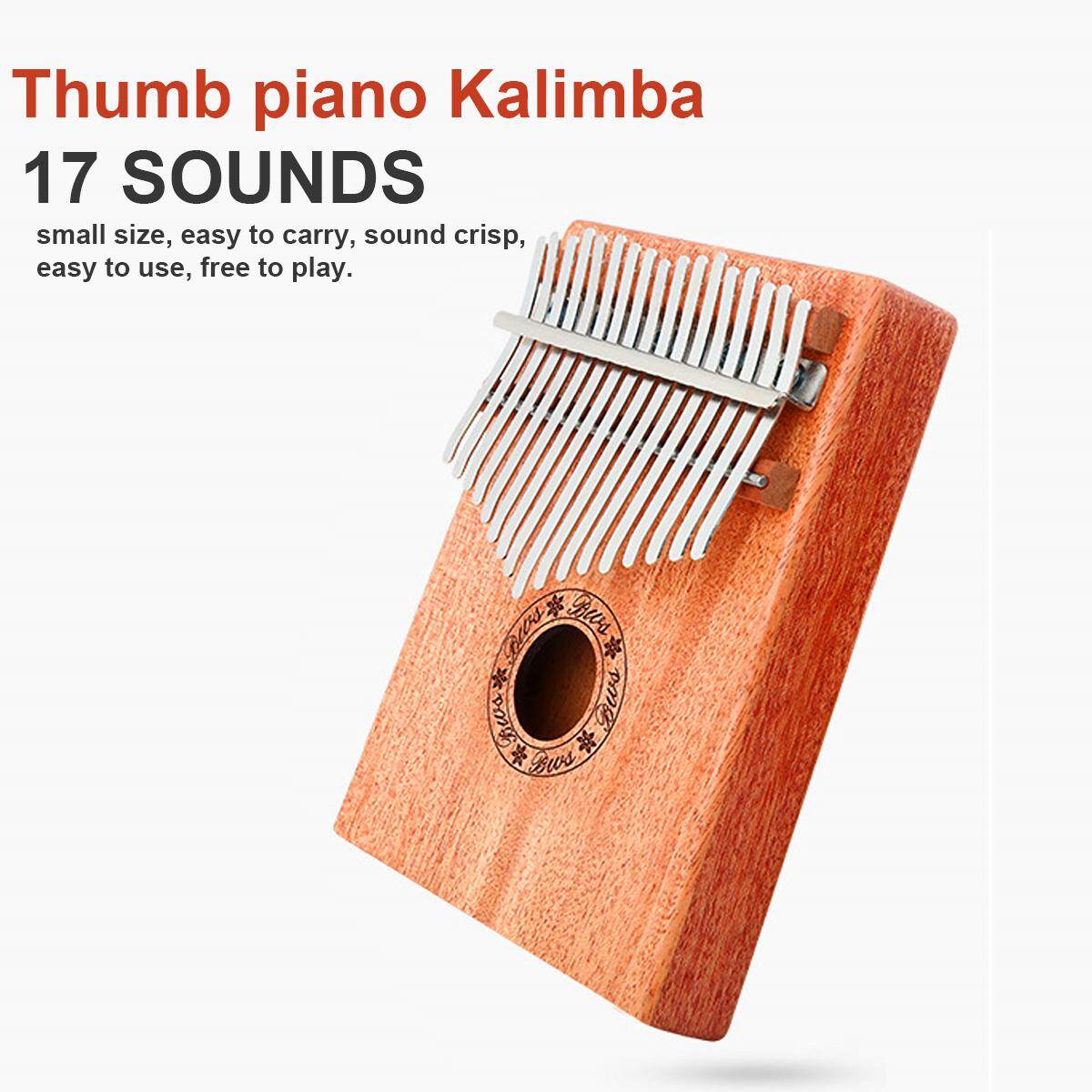 Generic Thumb Piano Kalimba 17 Tone Mahogany Finger Piano Beginner