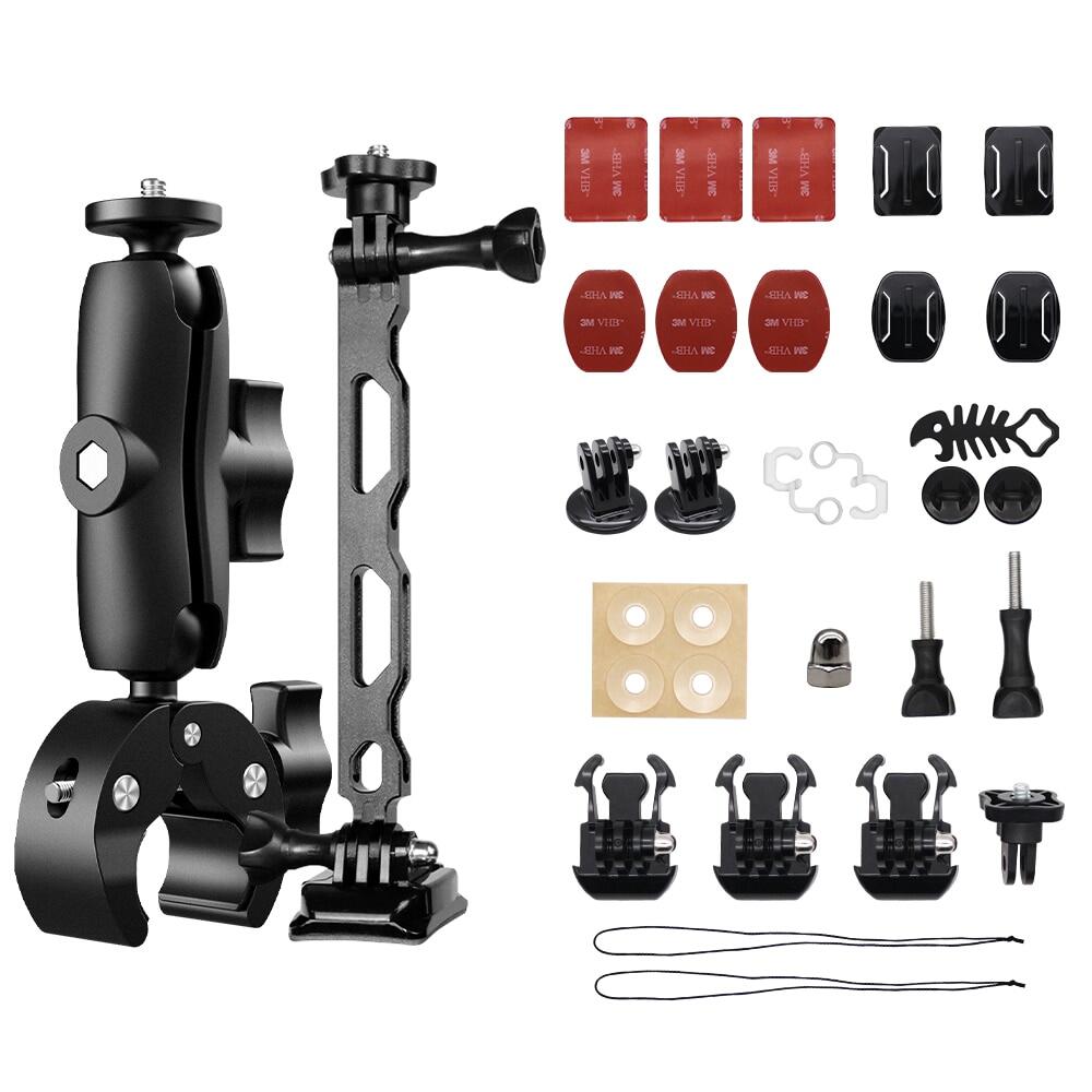 Xe Máy essories núi Bộ Kit cho insta360 X2 X3 đường kính lớn 360 ° hai đầu Giá đỡ điện thoại xoay chiều kẹp cho GoPro máy ảnh