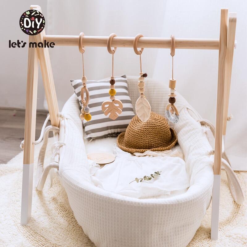 Baby Toys Wooden Play Gym Toys Nordic Baby Room Decor Wood Nursery Sensory