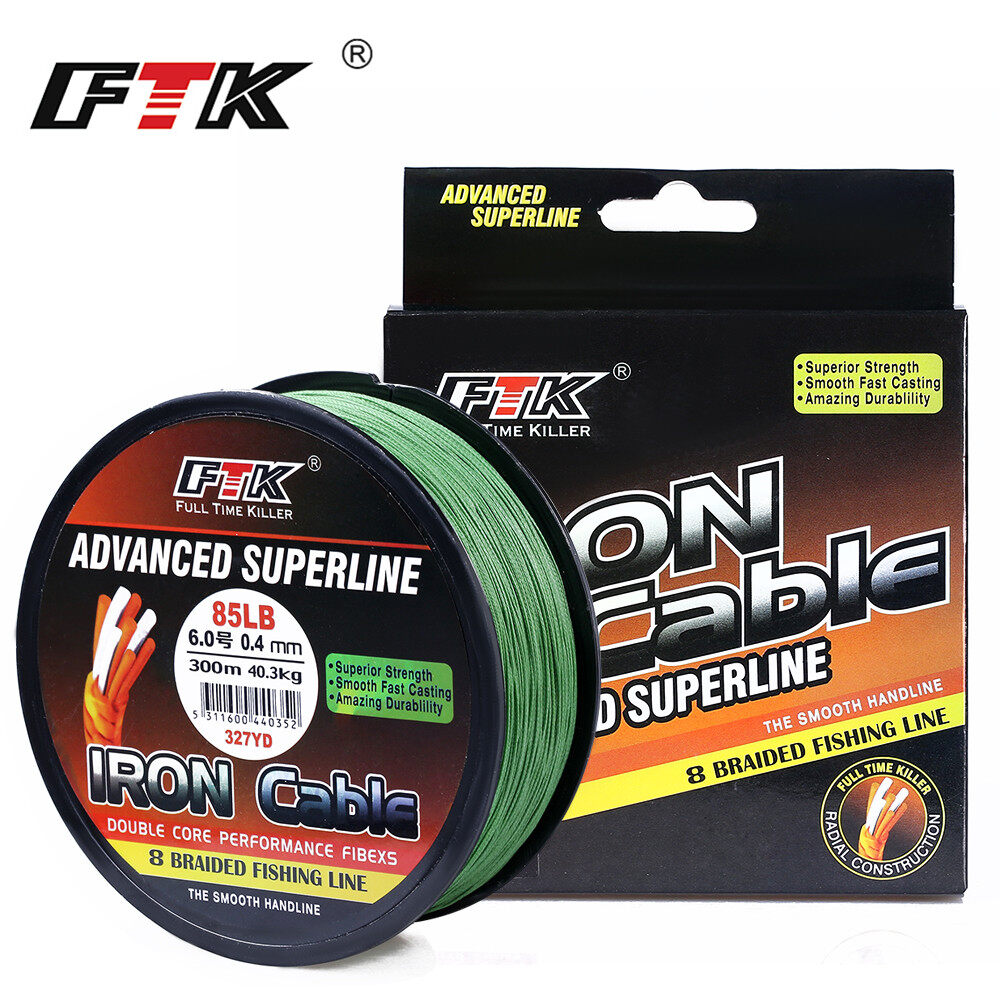 Full Time Killer Fishing Line Braided Strong 300M Green 15LB 30LB FTK