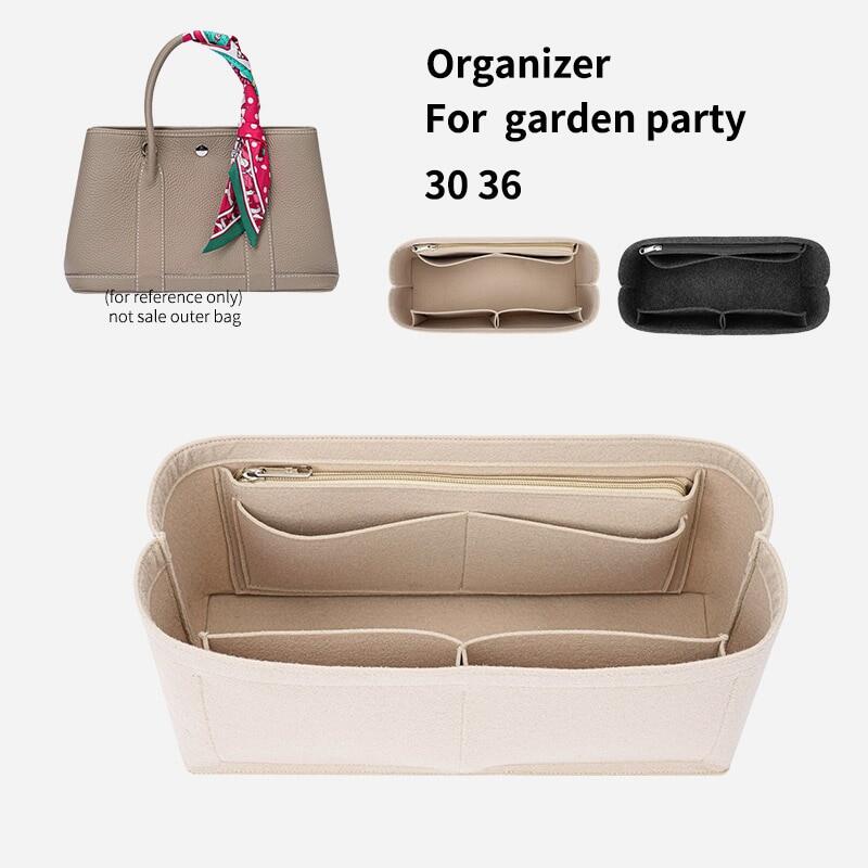 Inner Storage Bag, Purse Organizer Insert, Felt Cosmetic Linner Bags Zipper, Luxury Tote Shaper For Garden Party Her 30 Mès 36