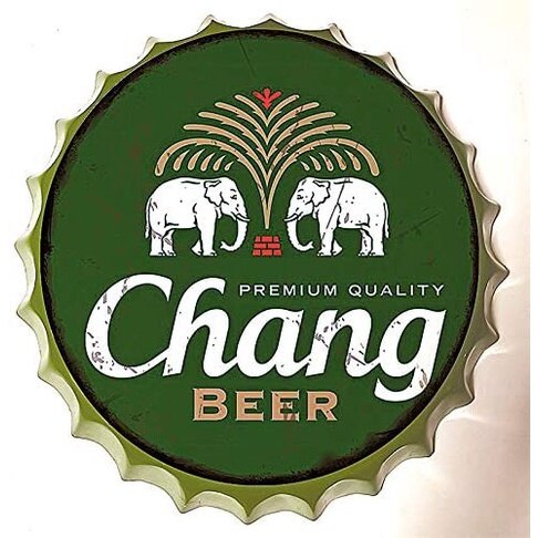 Nắp Chai Bia Chang Trang Trí Tường Bằng Thiếc Kim Loại Cổ Điển