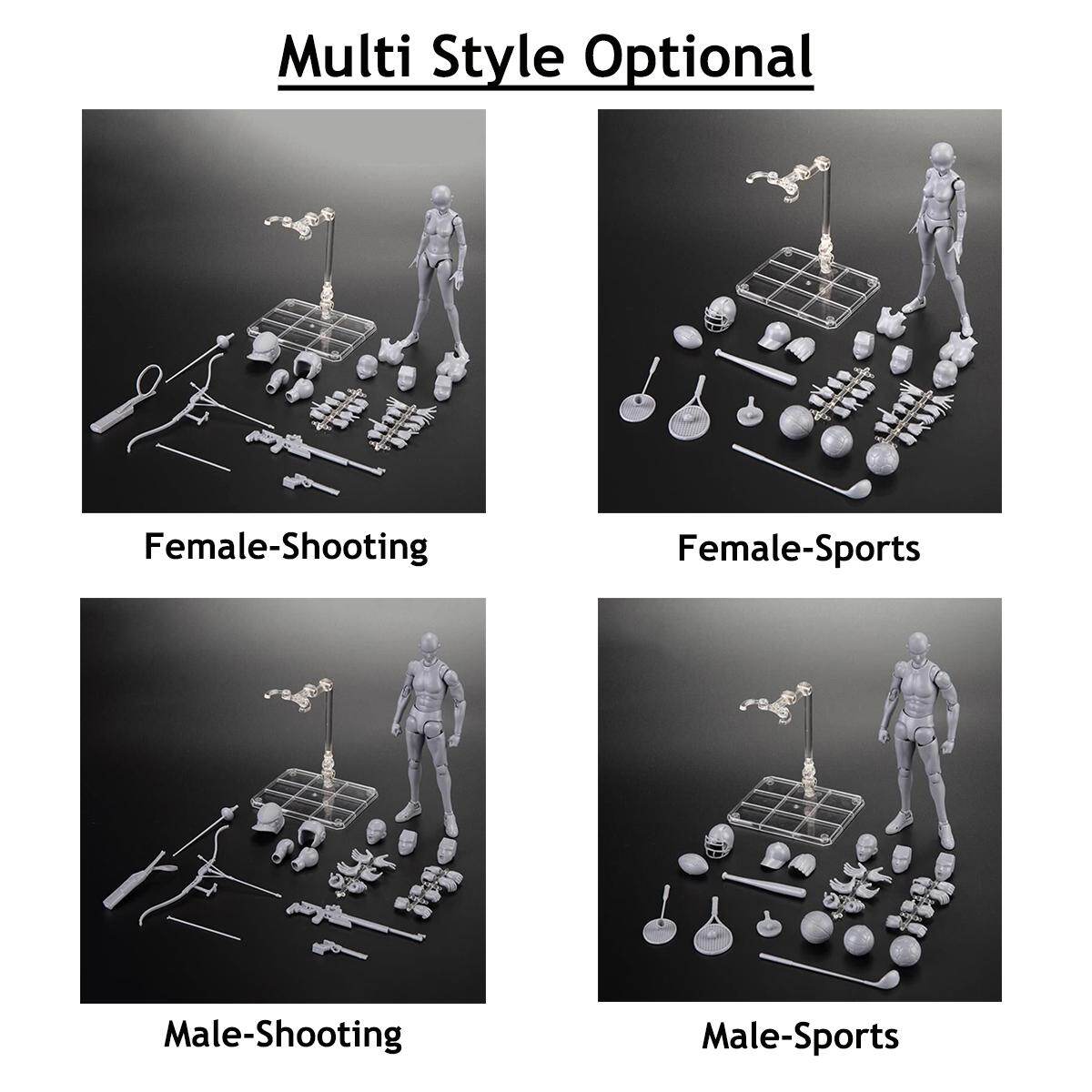 Generic 15cm Sports/Shooting PVC Mannequin Movable Joint Male/ Female