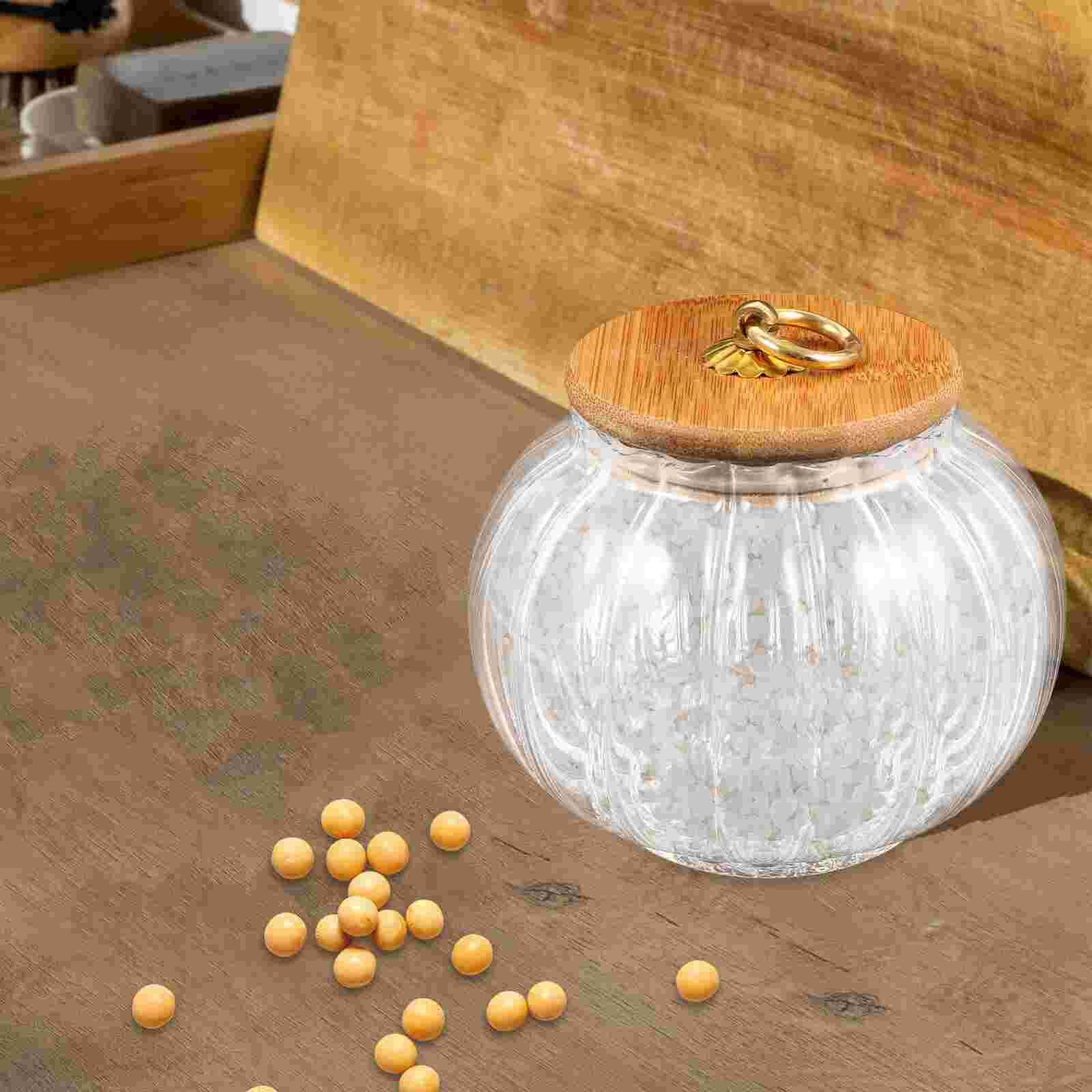 Jar lọ lưu trữ thực phẩm bí ngô Canister Kẹo Trà hạt container gia vị nhà bếp tank có thể kín đường muối Bát kín subscription63dfgd3fh