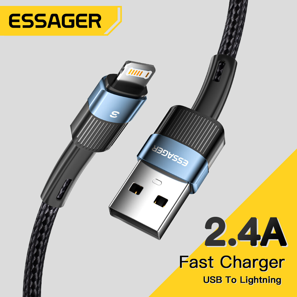 Essager 2.4A USB Cáp Cho IPhone 14 13 Pro Max 12 XS Nhanh Cáp Cổng Lightning Sạc Cáp Cho IPhone Sạc