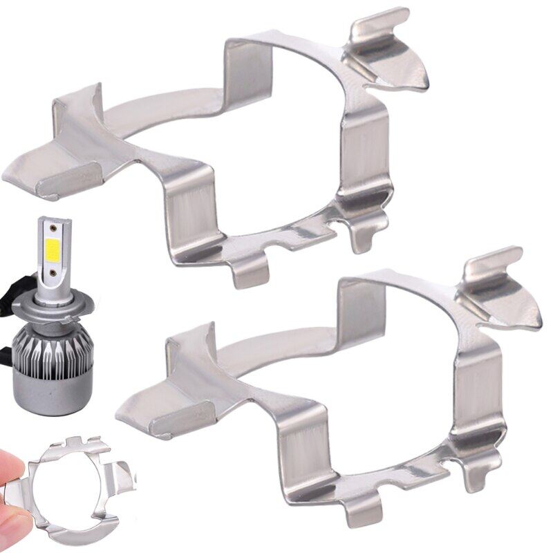 2 cái H7 Đèn pha LED Khung đế Adapter đui đèn Đèn chủ phụ kiện thép không gỉ