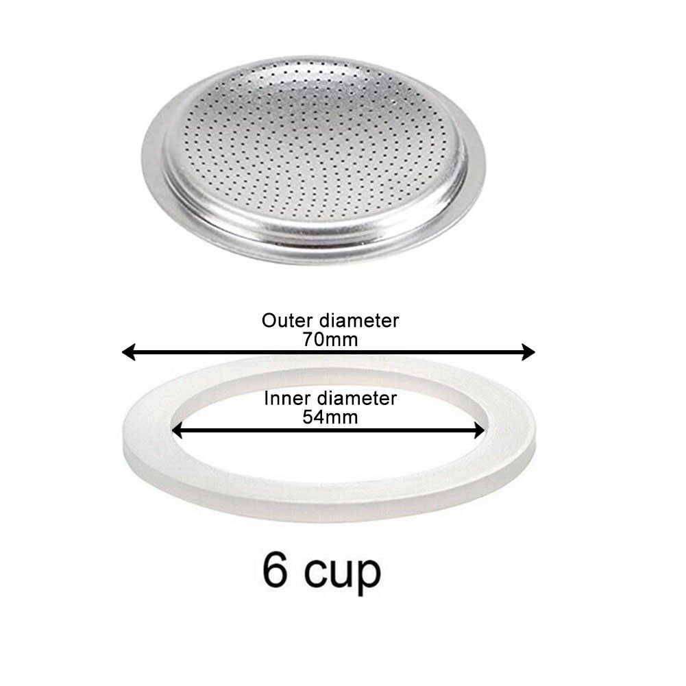 Ấm moka bình đựng cà phê vòng silicon con dấu cao su + rây trà cà phê máy pha cà phê expresso